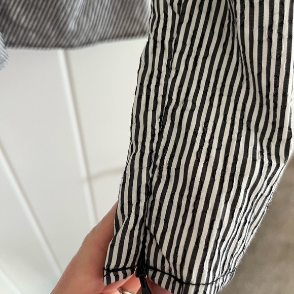 ZARA Black White Striped Poplin Blouse Top Size Small - Picture 4 of 4